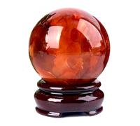 Beautiful Red Agate Ball Crystal Quartz Raw Stone Sphere Feng Shui Ornaments for Healing/Divination/Chakra Balance/Yoga/Home/Office Decoration,40-50mm Gemstone Stone