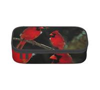 Beautiful Red Birds Print Pencil Bag Pen Case, Large Capacity Stationery Pouch Pencil Holder Desk Organizer for School Office Supplies