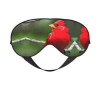 Beautiful red Birds Print Soft Eye Mask - Comfortable Sleep, Blocks Light, Full Eye Coverage, Ideal for Travel, Meditation