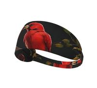 Beautiful Red Birds Print Sports Headbands For Men Women, Moisture Wicking Sweat Band Elastic Wide Hair Bands,For Running, Cycling,Gym Exercise