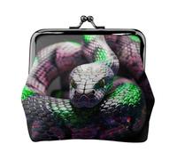 beautiful red Birds Prints Coin Purses with Kiss-lock, PU Leather Mini Pouch Change Wallet for Men Women, 3D Snake, One Size, Fashion