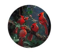 Beautiful red Birds Prints Round Mouse Pad 2 PCS,Non-Slip Rubber Base Mousepad Mouse Mat for Laptop Computer Office 7.9 x 7.9 Inch