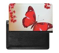 Beautiful Red Butterfly Passport Cover Protector Rfid Blocking Passport Holder Id Card Holder Secure Travel Wallet Organizer for Passport Tickets Credit Cards, style, One Size
