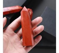 Beautiful red Crystal Quartz Aura Jasper Point Column Wand (Color : 6-7cm)