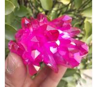 Beautiful Red Flame Aura Quartz Crystal Cluster Gemstone Stone
