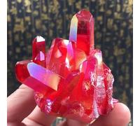 Beautiful Red Flame Aura Quartz Crystal Cluster (Size : 50-60g)