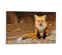 Beautiful Red Fox Sitting In The Autumn Forest Poster Decorative Painting Canvas Wall Posters And Art Picture Print Modern Family Bedroom Decor Posters 12x18inch(30x45cm)