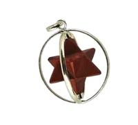 Beautiful Red Jasper Merkaba Cage Star Pendant Crystal Healing Men Women Gift Gemstone Meditation Fashion Jewelry Chakra Balancer Justice Handcrafted Accessory