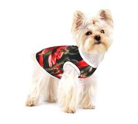 Beautiful Red Poppy Flower Print Dog Shirt,Dog Shirt Vest for Small Breeds Like Chihuahuas,Yorkies, and Puppies