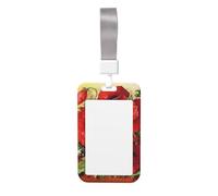 Beautiful Red Poppy Flower Print Id Card Holder,Badge Holder with Lanyard,Work Pass Protector for Office Staff School Nurse