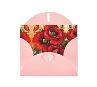 Beautiful Red Poppy Flower Thank You Card Envelope 4x6 Inch Wedding Baby Shower Thank You Bride Shower Business Birthday.