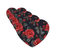 Beautiful Red Rose Flowers Car Air Fresheners Cards Set of 4 Pieces Personalized Car Fresheners Gifts for Men Women Auto Aromatherapy Tablets Hanging Scented Cards for Wardrobe Bathroom