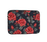 Beautiful Red Rose Flowers Laptop Bag 10 inch Business Briefcase Gifts for Men Women Water Resistant Laptop Sleeve Carry On Laptop Case Shockproof Protective Computer Bag Notebook Case