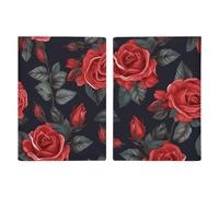 Beautiful Red Rose Flowers Leather Passport Holder Handmade Passport Cover with Card And Ticket Slot Easy Access Passport Case Passport Wallet Passport Holder for Women And Men, style, 20.3x13.8cm