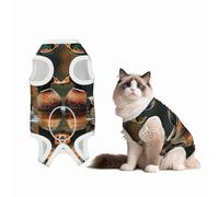 Beautiful Reflection, Animal Couple Portrait Dog Surgery Suit Recovery Suit, Breathable Full Body Dog & Cat Surgical Suit with Cute Prints, Alternative to Cone for Spay Neuter Wound Care,Large
