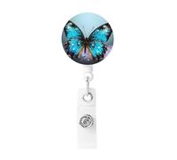 Beautiful Retractable Badge Holder with Alligator Clip and Cute Butterfly Design Clip on - Office Worker Doctor Nurse Badge Reel Decorative Name Reel