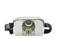 Beautiful Retro Moth Fanny Pack for Women Men, Crossbody Waist Packs with Adjustable Strap Belt Bag for Travel Workout Hiking
