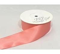 Beautiful Ribbon 1 Full Roll Reel of 38mm Satin Ribbon x 25 metres Double Sided 38 mm 3.8cm A+ (Coral)