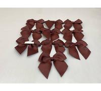 Beautiful Ribbon Pack of 10 x 6cm Wide Chestnut Dark Brown Grosgrain Self Adhesive Bows Double Sided Bow Ribbon
