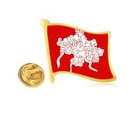 Beautiful Rich Flowers Art Deco Fashion Golden Metal Flag Lapel Pin Badge