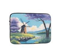 Beautiful River Windmill Laptop Sleeve, 15 inch Laptop Bag, Suitable for Business Casual or School Laptop Carrying Bag