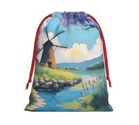 beautiful river windmill M Patterned Gift Bags - Add a touch of formality to weddings, Christmas, birthdays, and anniversaries - (S - L)