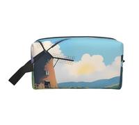 Beautiful River Windmill Multifunctional Travel Toiletry Bag Daily and Fitness Storage Bag for Cosmetics Stationery and More