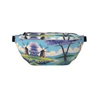 beautiful river windmill Versatile Running Waist Pack Lightweight Breathable and Adjustable for Travel Cycling and Everyday Use