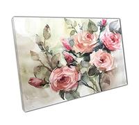 Beautiful Romantic Blush Pink Rose Bouquet With Rose Buds Watercolour Style Painting Wall Art Print On Canvas Picture For Home Office Decor 91x61cm (36x24In)