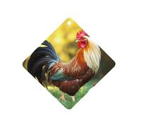 Beautiful Rooster Hen Car Air Freshener Hanging, Long Lasting Scented Car Aromatherapy Tablets, Rhombus Fragrance Scented Cards for Vehicles, Bedroom, Wardrobe Black-style