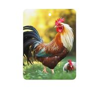 Beautiful Rooster Hen Car Air Freshener Hanging, Long Lasting Scented Car Aromatherapy Tablets, Square Fragrance Scented Cards for Vehicles, Bedroom, Wardrobe Black-style