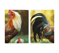 Beautiful Rooster Hen Passport Holder Cover PU Leather Waterproof Passport Case Travel Wallet with Credit Card Slots for Women Men, style, 20.3x13.8cm