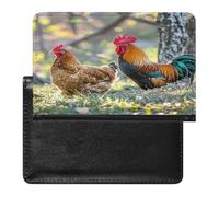Beautiful Rooster Hen Passport Holder with Card Slots Portable Passport Cover Compact Waterproof Passports Protector