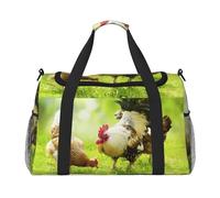 Beautiful Rooster Hen Print Womens Sports Bags Travel Bag - Gym Tote Bag with Compartment,Duffel Bags for Men,Ladies Holdall,Carry On Weekend Travel Handbags for Women
