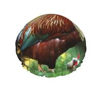 Beautiful Rooster Hen Shower Caps for Women Reusable Waterproof Shower Bonnet Large Elastic Bath Caps Double Layers Bathing Hair Caps Designed for all Hair Lengths with PEVA Lining