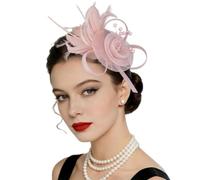 Beautiful Rose Feathered Headband Vintage Design Hair Decors Elegant Evening Hair Accessory Great for Dressing Up Outfits Rose Headpiece
