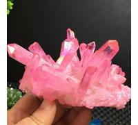 Beautiful Rose Flame Aqua Aura Quartz Crystal Rainbow Titanium Bismuth Silicon Cluster (Size : 160-200g) Gemstone Stone