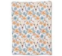 Beautiful Rose Floral Blanket, Soft Fuzzy Flannel Throw Blanket for Couch, Bed, Travel & Home Decor, Lightweight Cozy Warm Blankets for Adults Kids Men Women 50" x60" Skull37