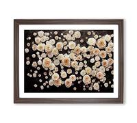 Beautiful Rose Flowers H1022 Framed Print for Living Room Bedroom Home Office Décor, Wall Art Picture Ready to Hang, Walnut A2 Frame (64 x 46 cm)