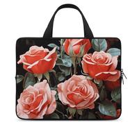 Beautiful Rose Gift Laptop Sleeve Ultra-Thin, Lightweight & Waterproof 12inch Laptop Bags, Durable Neoprene Material, Portable Protective Computer Bag with Hand Strap