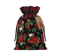 Beautiful Rose Gift Print Gift Reusable Bags Drawstring Celebrations Holiday Birthday Party Favors Pouches