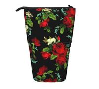 Beautiful Rose Gift Print Standing Pencil Case Telescopic Pencil Bag Pop Up Pencil Pouch Pen Pouch Makeup Cosmetics Bag