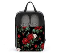 Beautiful Rose Gift Shoe Bag for Travel Water-Resistant Shoe Pouch for Gym Portable Sneaker Bag with Zipper Travel Luggage Shoes Organizer Soccer Cleats Bag for Gym, Luggage