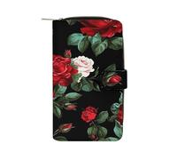 Beautiful Rose Gift Wallet Multifunctional Leather Wallets for Men Compact Long Wallet Credit Card Holder Passport Bag