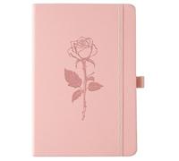 Beautiful Rose journal for Woman,200 pages A5 Hardcover leather journal for writing, traveling,business,school,etc (pink)