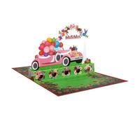Beautiful Rose Wedding Car Card Unique Wedding Car Themed Greeting Paper Card For Memorable Celebration Friend