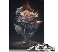 Beautiful Roses 500 Piece Wooden Jigsaw Puzzle Educational Puzzle Family Game Jigsaws for Adults Christmas And Birthday Gifts 500pcs (52x38cm)