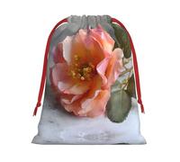 Beautiful Roses Drawstring Gift Bag – Premium Polyester Holiday & Party Favor Bag With Full-Print Design, Perfect For Christmas, Halloween, And Promotions