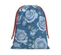 Beautiful roses on blue background M Patterned Gift Bags - Add a touch of formality to weddings, Christmas, birthdays, and anniversaries - (S - L)