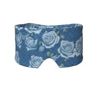 Beautiful Roses on Blue Background Unisex Side Sleeping Headband, Sleeping Eye Mask and Ear Muffs, (26.8 * 4.3 inches), Indoor and Outdoor Travel Yoga Adjustable Comfort Eye and Ear Muffs,